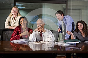 Multi-ethnic business team in boardroom