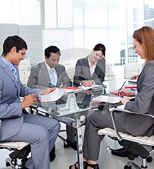 Multi-ethnic business team in a meeting