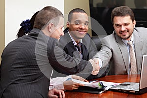 Multi ethnic business team at a meeting