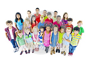 Multi-ethnic Chidren in casual wear photo