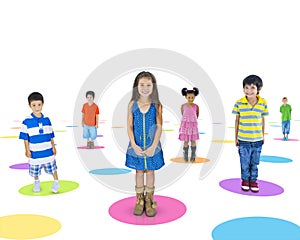 Multi-Ethnic Children Standing Individually photo