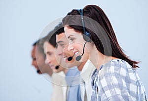 Multi-ethnic customer service representatives