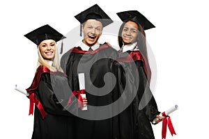 Multi ethnic group of graduated students