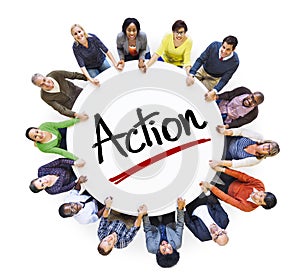 Multi-Ethnic Group of People and Action Concepts