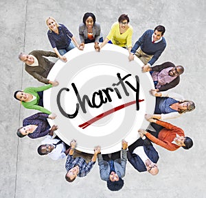 Multi-Ethnic Group of People and Charity Concepts