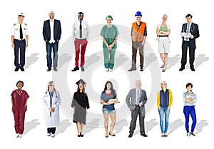 Multi-Ethnic Group of People and Diverse Jobs Concept