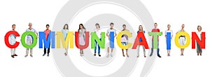 Multi-ethnic group people holding Communication Concept