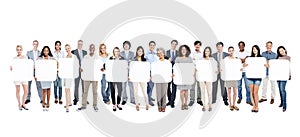 Multi-Ethnic Group Of People Holding Empty Cardboards