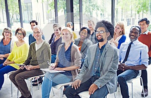 Multi-Ethnic Group of People in Seminar photo