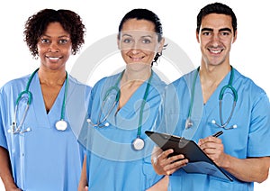 Multi-ethnic medical team photo