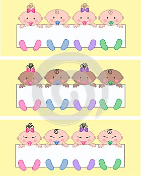 Multi ethnic mixed babies