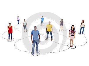 Multi-Ethnic People with Connection and Social Networking Concept