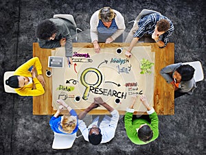 Multi-Ethnic People in Meeting and Research Concept photo