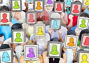 Multi-Ethnic People and Social Networking Concepts