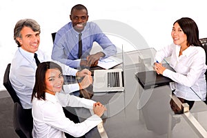 Multi-ethnic team during a meeting