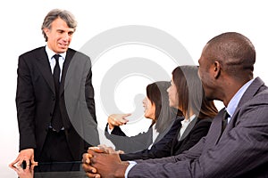 Multi-ethnic team during a meeting