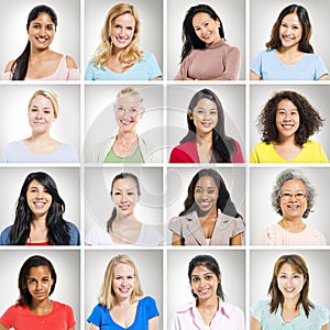 Multi-Ethnics Group of Cheerful Women photo