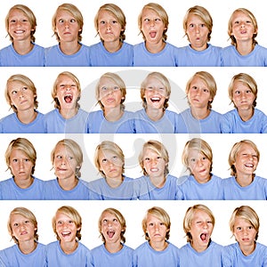 Multi facial expressions photo