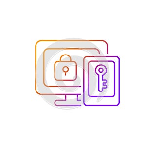 Multi-factor authentication gradient linear vector icon