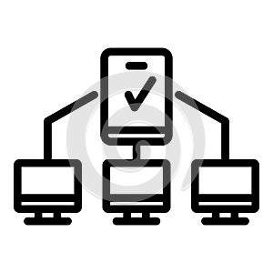 Multi-factor authentication icon, outline style