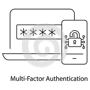 Multi-Factor Authentication Icon. Vector Design
