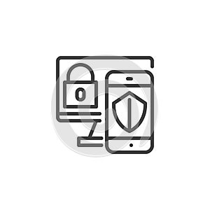 Multi-factor authentication line icon