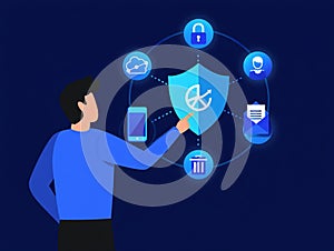 MFA security shield: protecting identity, cloud data, and mobile access from threats.