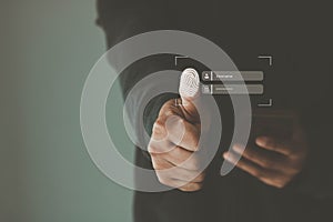 Multi-Factor Authentication, User, Login, Cybersecurity privacy protect data. internet network security technology. Encrypted data