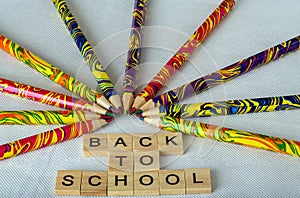 Multi Flat ends of color pencils background, Back to school, education concept.group of colored pencils close up picture