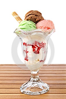 Multi flavor ice cream glass photo
