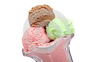 Multi flavor ice cream glass