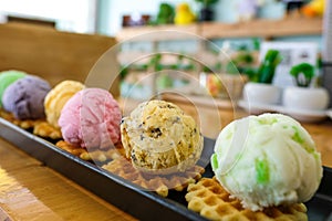 multi flavored ice cream