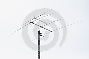 Multi frequency Yagi antenna, white background