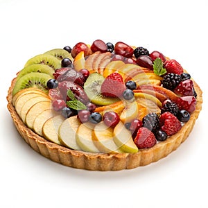Multi Fruit Pie isolated on white background
