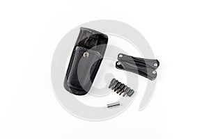 Multi function work tool set isolated on white background
