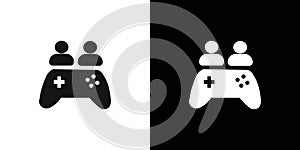 Multi Game player icon Flat line illustration