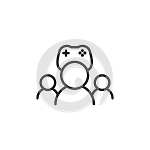 Multi Game player icon Outline vector for web ui