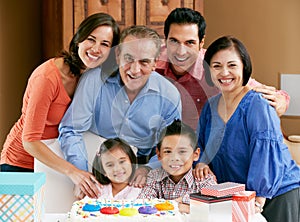 Multi Generation Family Celebrating Birthday