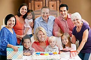 Multi Generation Family Celebrating Birthday