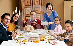 Multi Generation Family Celebrating Thanksgiving photo