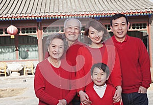 Multi-generation Family in Traditional Chinese Courtyard