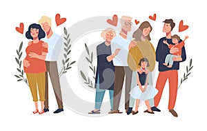 Multi-Generational Family Love Illustration