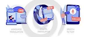 Multi-language translation devices vector concept metaphors.