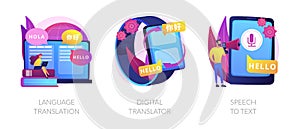 Multi-language translation devices vector concept metaphors.