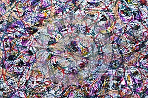 Multi-layer multi-colored background with a chaotic pattern. twisted multicolored lines.