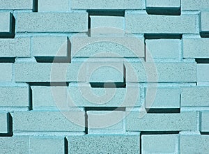 Multi-Layered Aqua Brick Wall photo