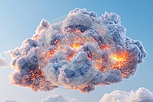 Multi layered encryption visualization with complex neural network structures, digital security and cloud computing theme,