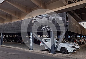 Multi-level parking under Basarab Overpass - Bucharest, Romania