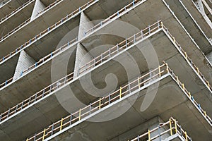 Multi-level residential concrete building under construction