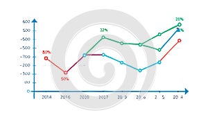 Multi-Line Graph - Trends & Comparative Analysis, vector design Generative AI